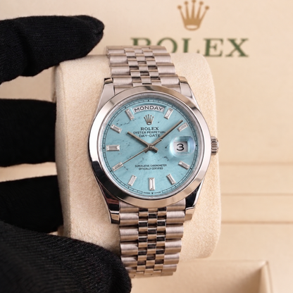 ROLEX DAY-DATE (AA+) esfera celeste texturada