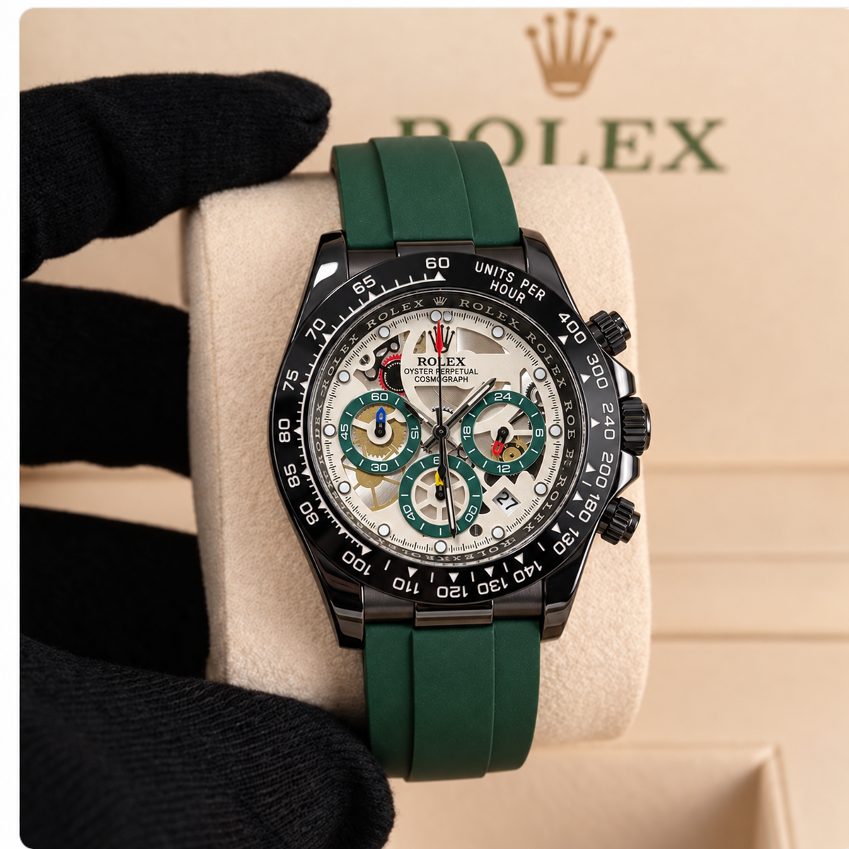 ROLEX DAYTONA (AA+) correa verde con fechador