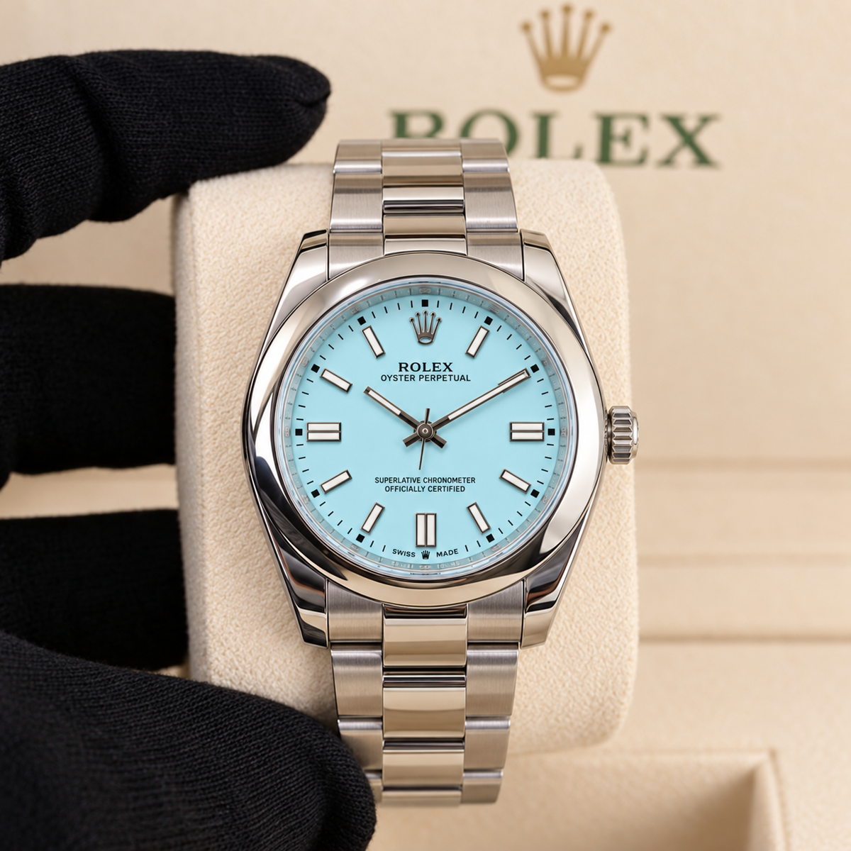 ROLEX OYSTER PERPETUAL AA celeste claro